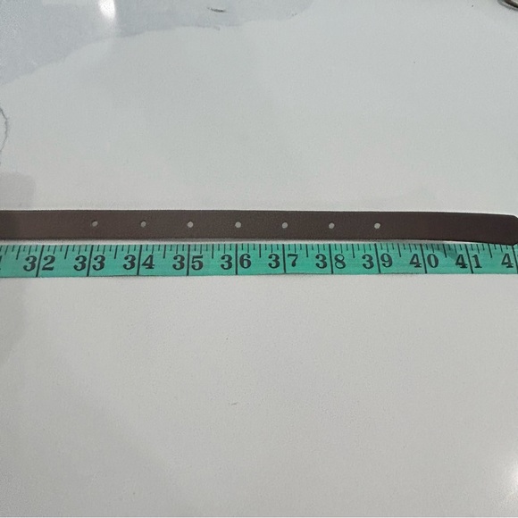 Gold Embossed Skinny Leather Belt - Picture 9 of 11